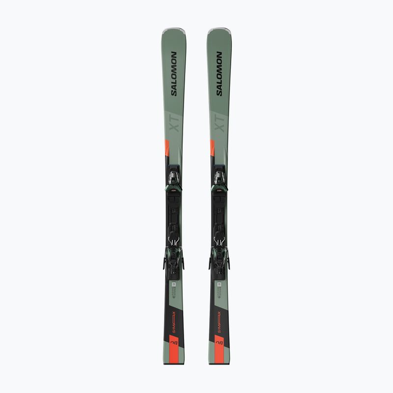 Лижі гірські Salomon S/Max 8 XT + Кріплення M11 GW oil green/black/neon red
