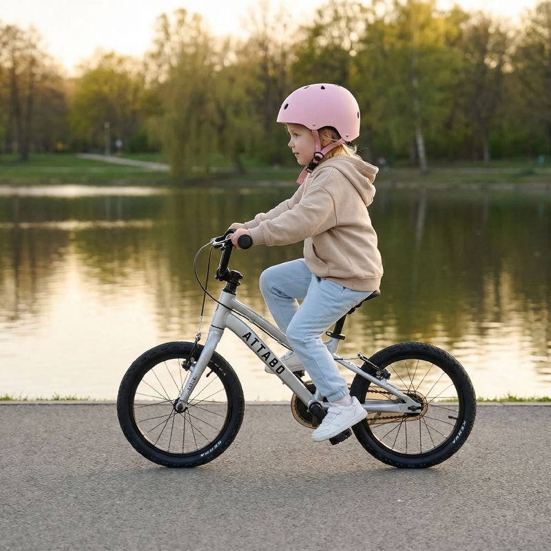 Велосипед дитячий ATTABO EASE 16" 7,3 кг срібний 4