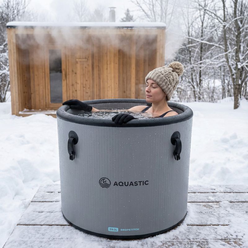 Басейн для моржування AQUASTIC BrrFree 382 л dropstitch сірий 4