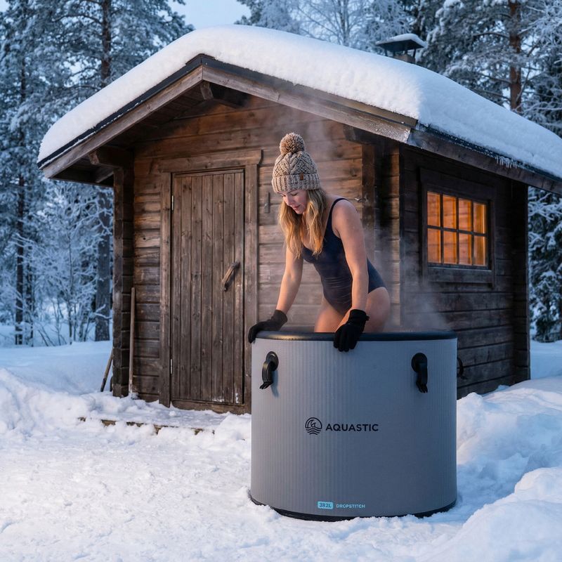 Басейн для моржування AQUASTIC BrrFree 382 l dropstitch gray 4