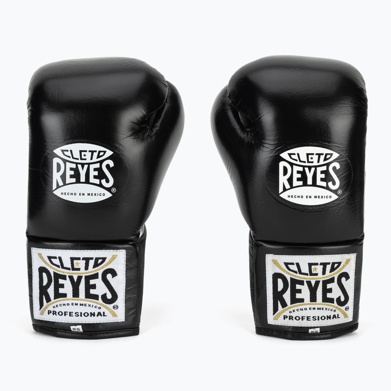 Рукавиці боксерські Cleto Reyes Thumb in Cow Leather black/silver 2