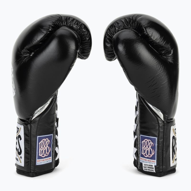 Рукавиці боксерські Cleto Reyes Thumb in Cow Leather black/silver 4