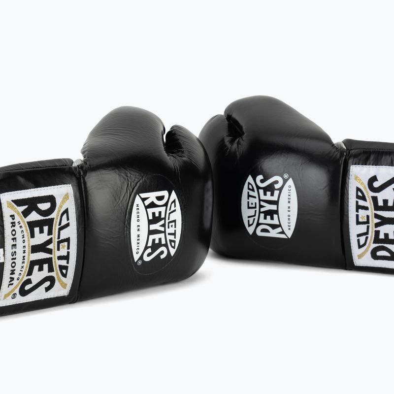 Рукавиці боксерські Cleto Reyes Thumb in Cow Leather black/silver 7