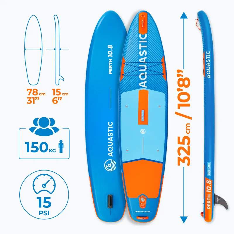 Набір дошка SUP надувна AQUASTIC Perth 10'8" allround синій 24