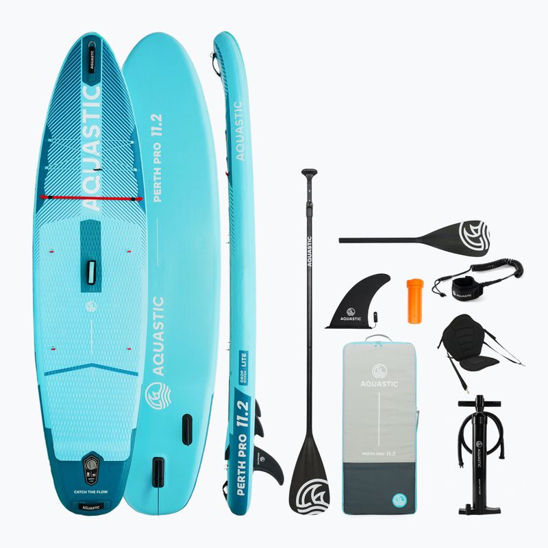 Набір дошка SUP надувна AQUASTIC Perth Pro 11'2" allround зелений