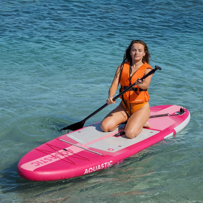 Набір дошка SUP надувна AQUASTIC Compact 9'6" pink 18