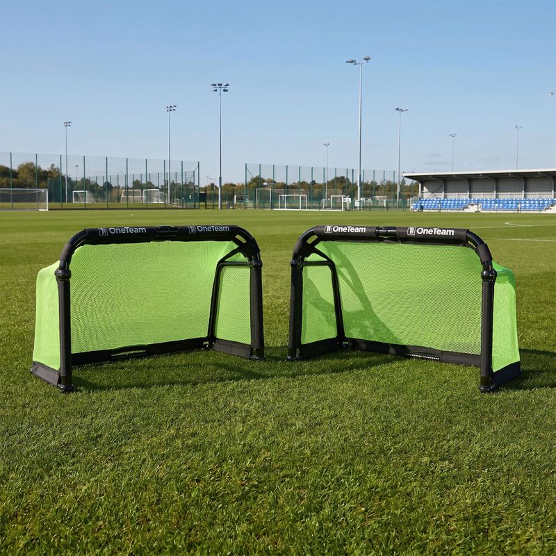 Ворота футбольні OneTeam SWIFTGOAL 150 x 90 cm foldable black/green 4