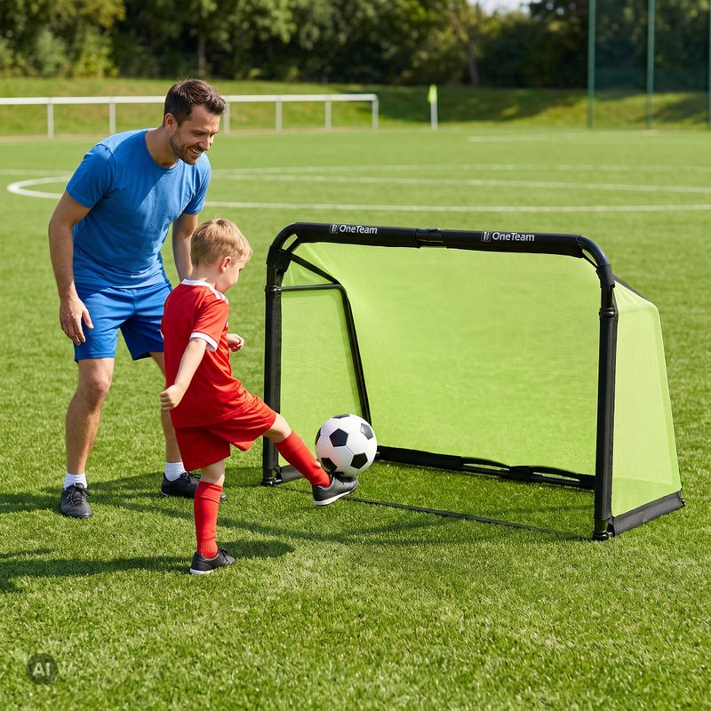 Ворота футбольні OneTeam SWIFTGOAL 180 x 120 cm foldable black/green 2