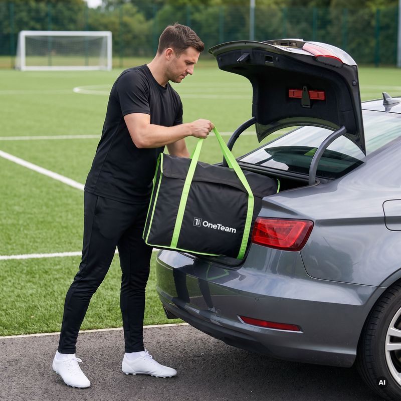 Сумка для перенесення воріт OneTeam Swiftgoal 120 x 70 cm black/green 4