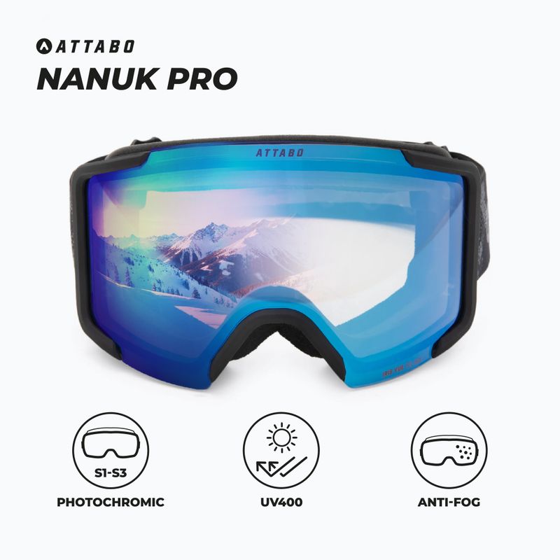 Окуляри гірськолижні ATTABO Nanuk Pro photochromic чорний 2