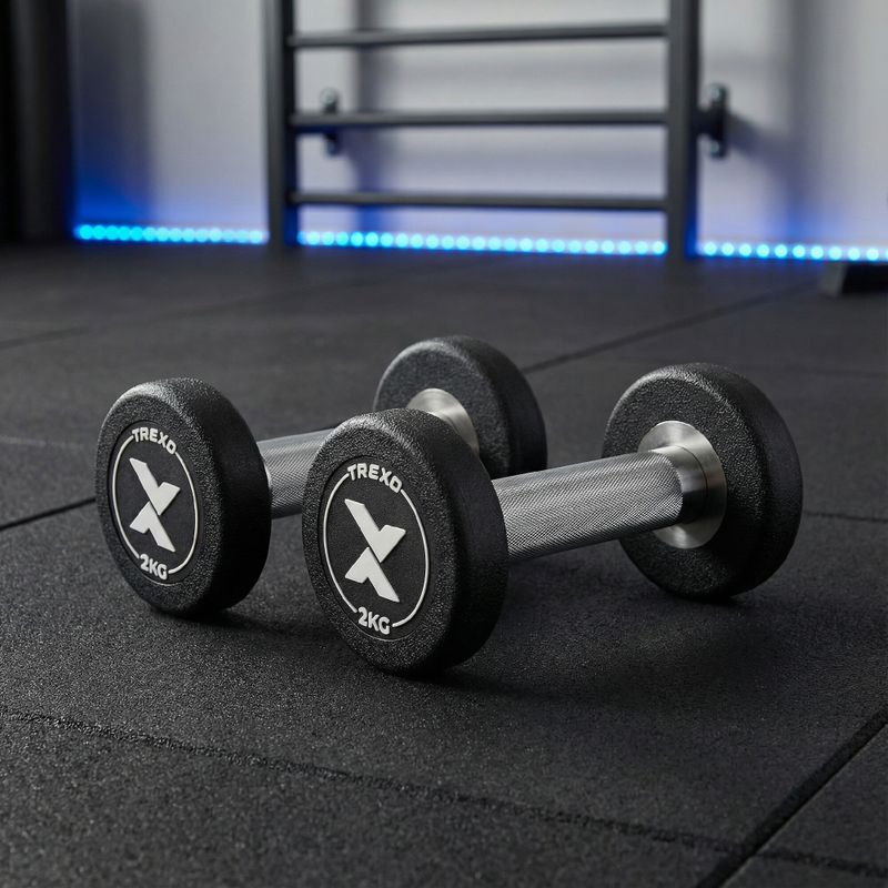 Гантель чавунний гумований XTREXO Pro 2 kg black 3