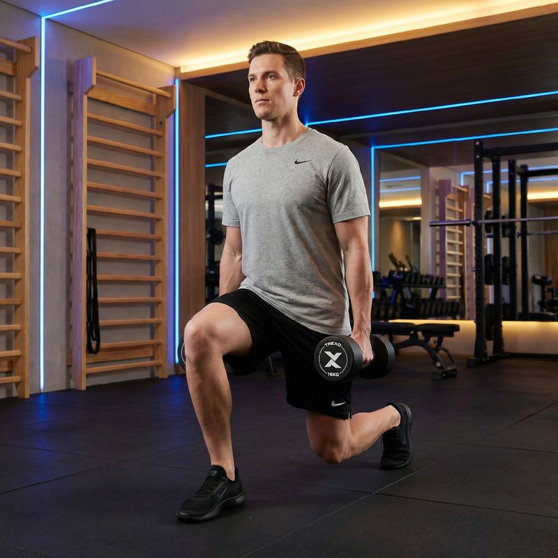 Гантель чавунний гумований XTREXO Pro 16 kg black 4