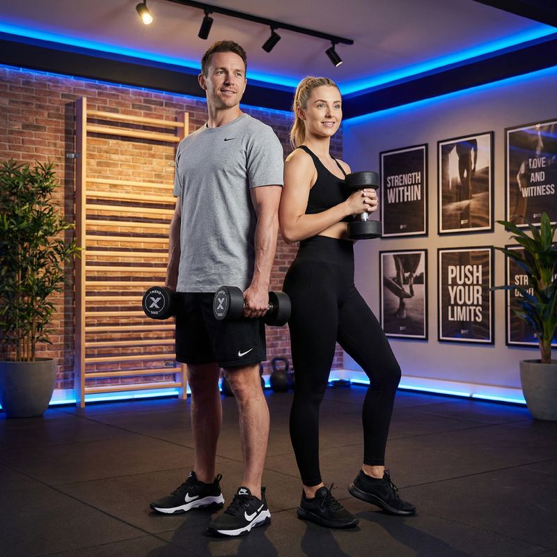 Гантеля чавунна гумована XTREXO Pro 16 кг чорний 5