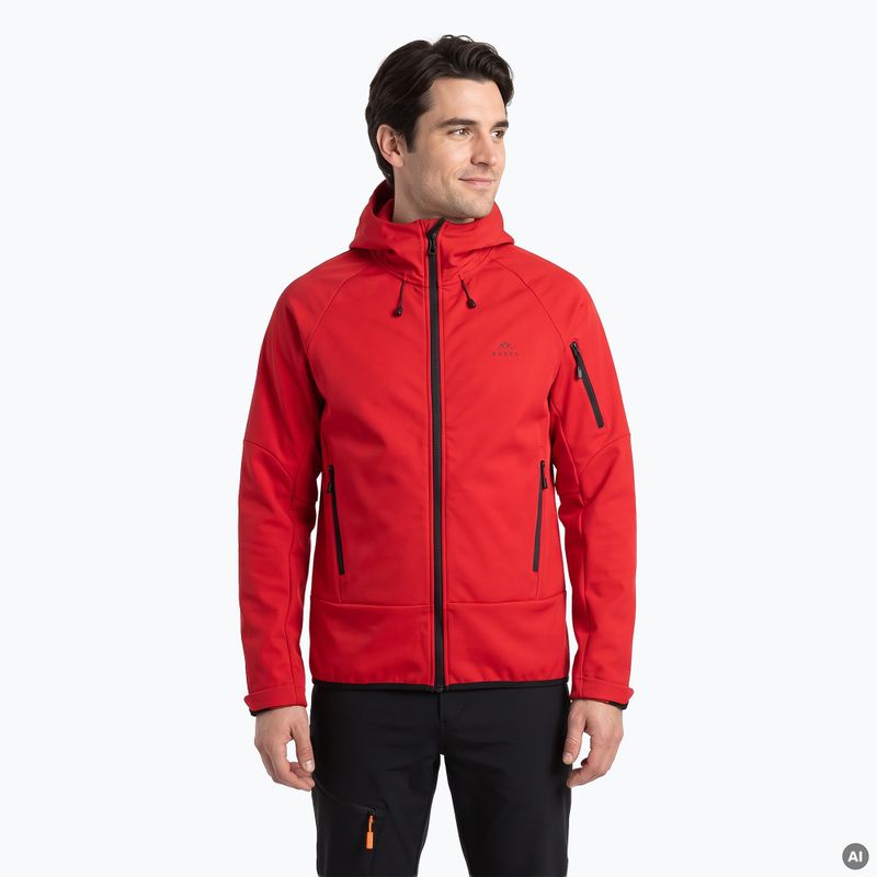 Чоловіча трекінгова кофта KADVA Arix WP 5K/3K softshell hybrid червона