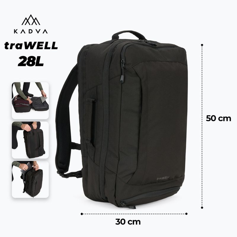 Туристичний рюкзак KADVA traWELL 28 л чорний 2