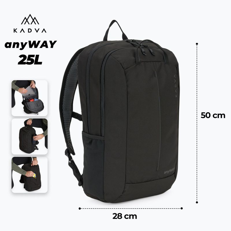 Туристичний рюкзак KADVA anyWAY 25 л чорний 2