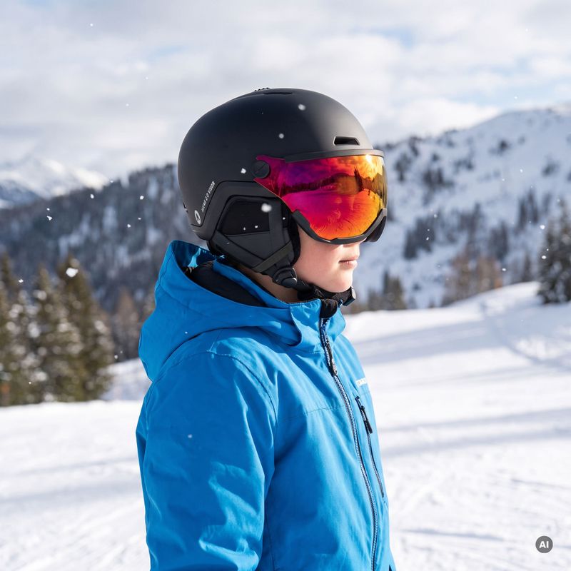 Дитячий лижний шолом ATTABO Avens 2.0 Jr Visor чорний 14