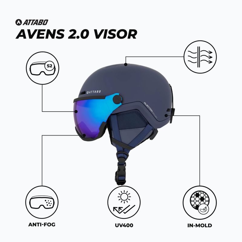 Шолом лижний дитячий ATTABO Avens 2.0 Jr Visor dark blue 2