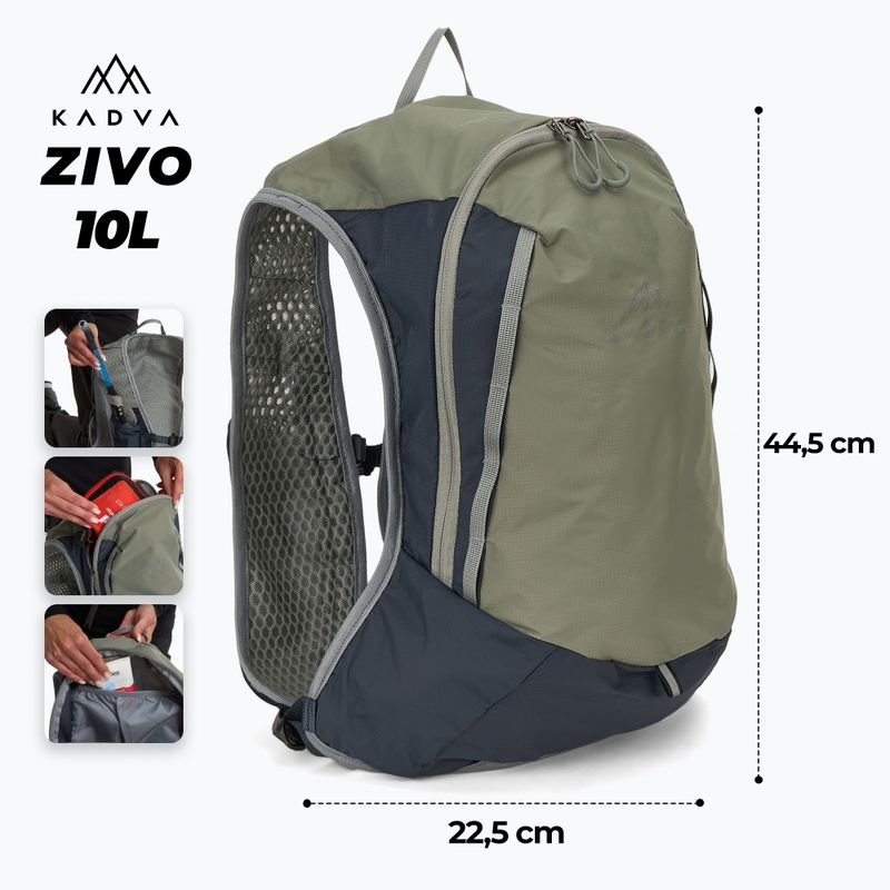 Туристичний рюкзак KADVA Zivo 10 л сірий 2