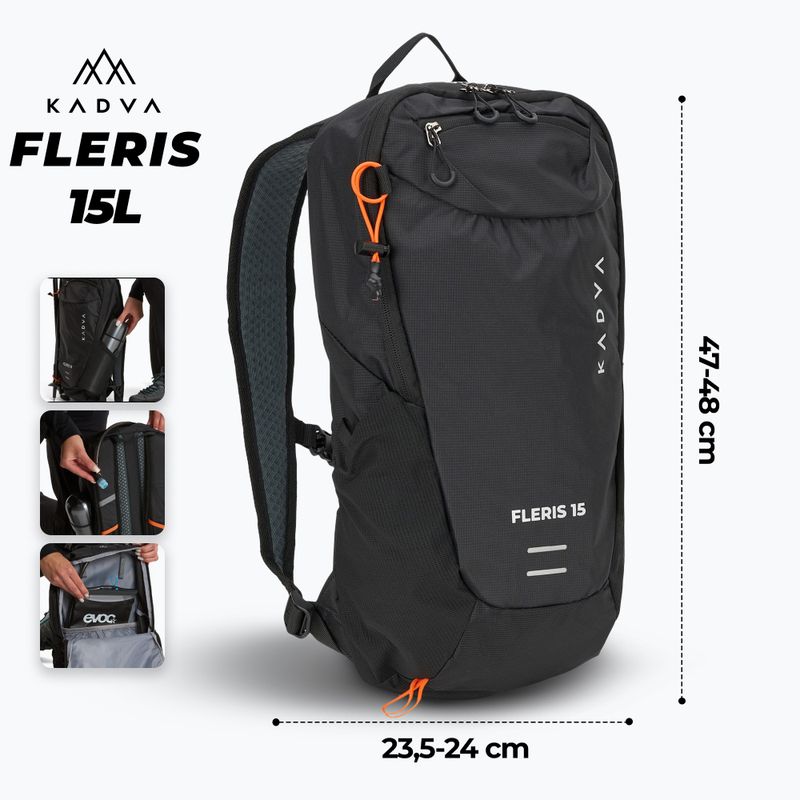 Туристичний рюкзак KADVA Fleris 15 л чорний 2