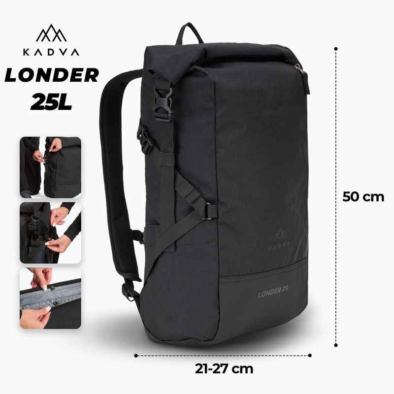 Туристичний рюкзак KADVA Londer 25 л чорний 2
