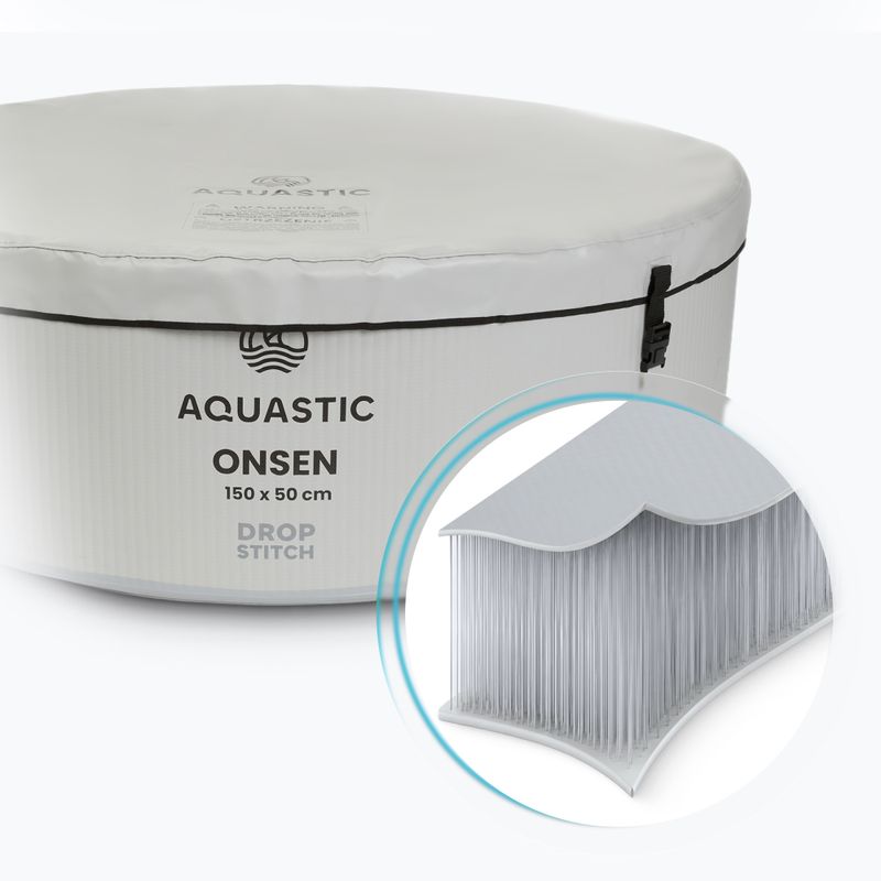 Надувний басейн AQUASTIC ONSEN drop stitch 700 л 150 см сірий 2