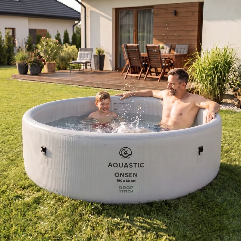 Надувний басейн AQUASTIC ONSEN drop stitch 700 л 150 см сірий 4