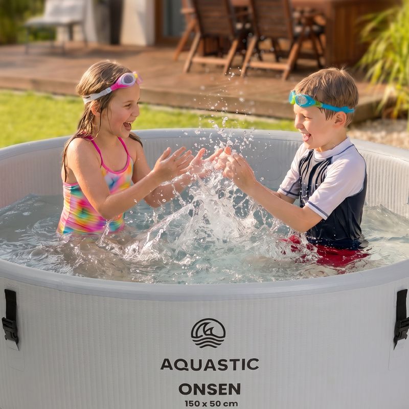Надувний басейн AQUASTIC ONSEN drop stitch 700 л 150 см сірий 17
