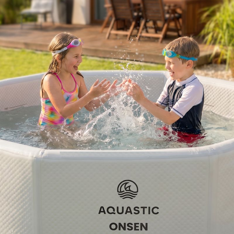 Надувний басейн AQUASTIC ONSEN drop stitch 1400 l 186 cm сірий 16