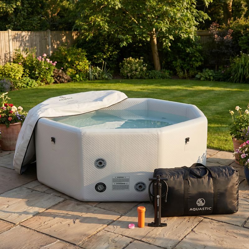 Надувний басейн AQUASTIC ONSEN drop stitch 1400 l 186 cm сірий 19