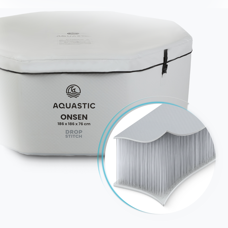 Надувний басейн AQUASTIC ONSEN drop stitch 1400 l 186 cm сірий 14