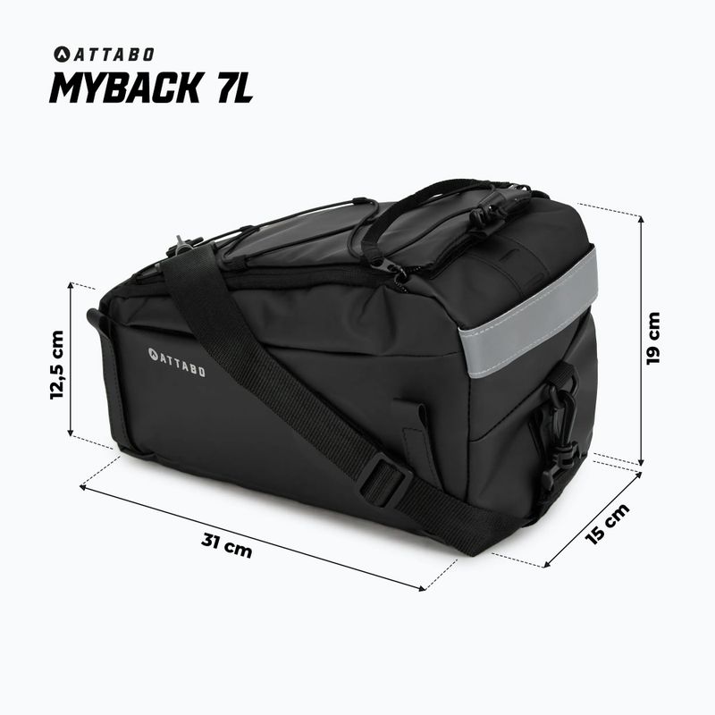 Сумка велосипедна на багажник ATTABO MyBack 7 л чорний 7