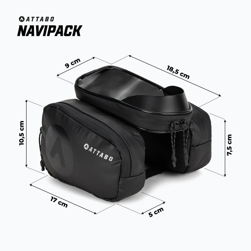 Сумка велосипедна на раму ATTABO NaviPack чорний 9