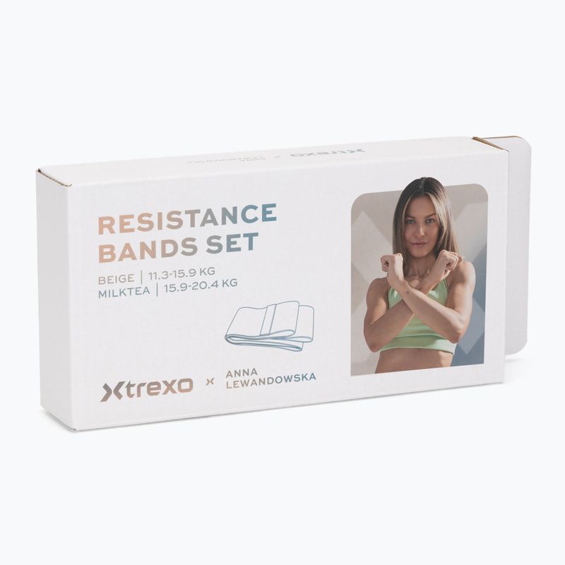 Набір гумок для тренувань XTREXO x Anna Lewandowska bands Beige/Milktea 6