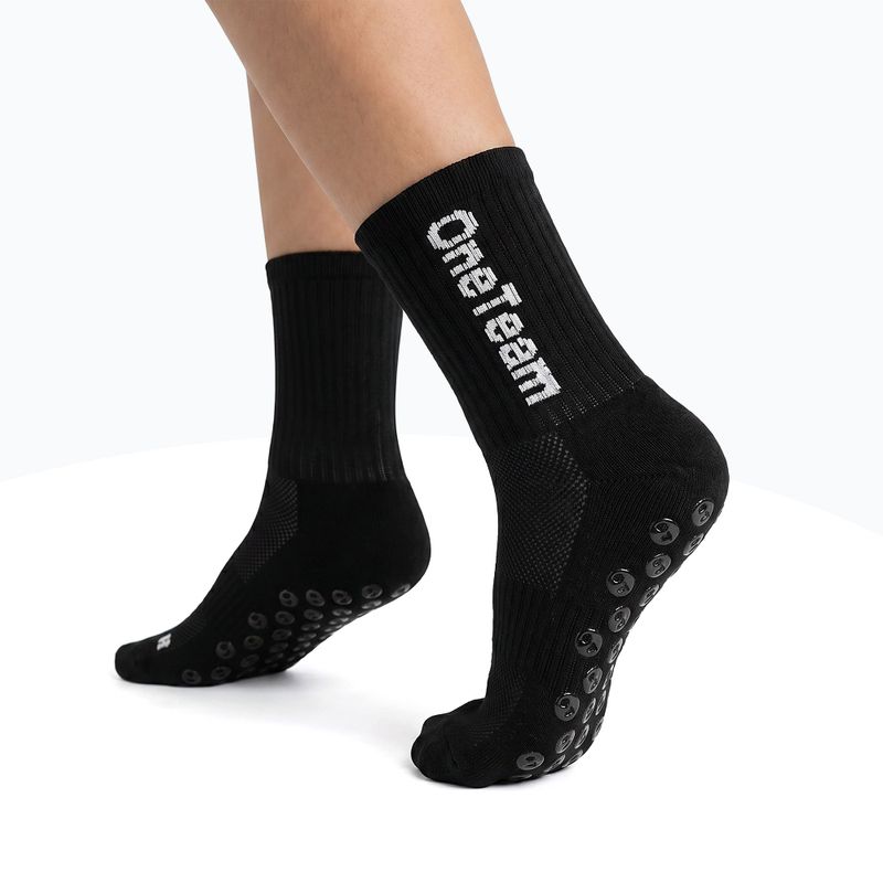 Дитячі футбольні шкарпетки OneTeam Precision Grip non-slip 2-pack black 2
