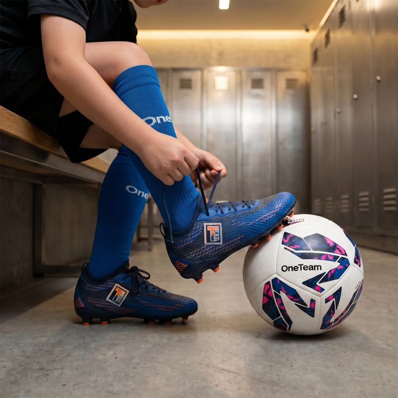 Дитячі футбольні шкарпетки OneTeam Precision football socks набір 2-pack синій 8
