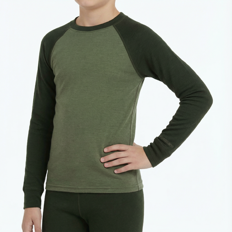 Комплект дитячої термоактивної білизни WOOLCANO Merino SET0982 khaki 4