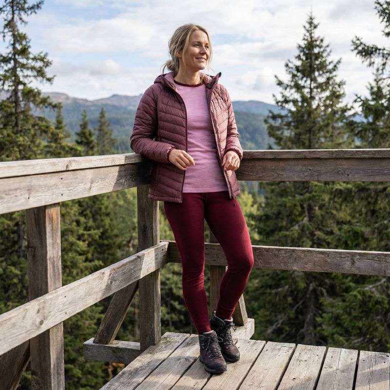 Комплект жіночої термоактивної білизни WOOLCANO Merino SET0980 purple 8