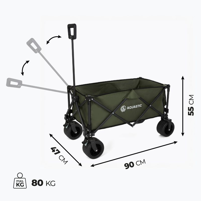 Візок транспортний складний AQUASTIC Caro зелений 11