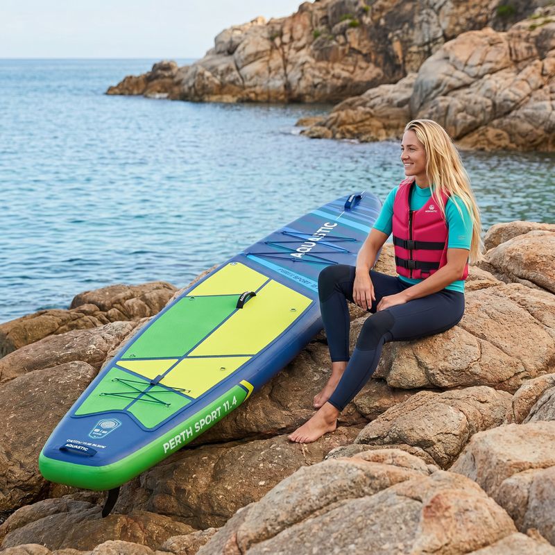 Набір дошка SUP надувна AQUASTIC Perth Sport 11'4" MSL allround green 20