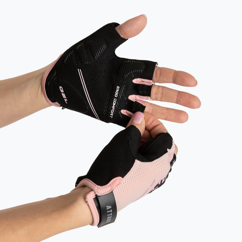 Рукавички велосипедні жіночі ATTABO Vito WMNS gel shock proof рожевий/чорний 2