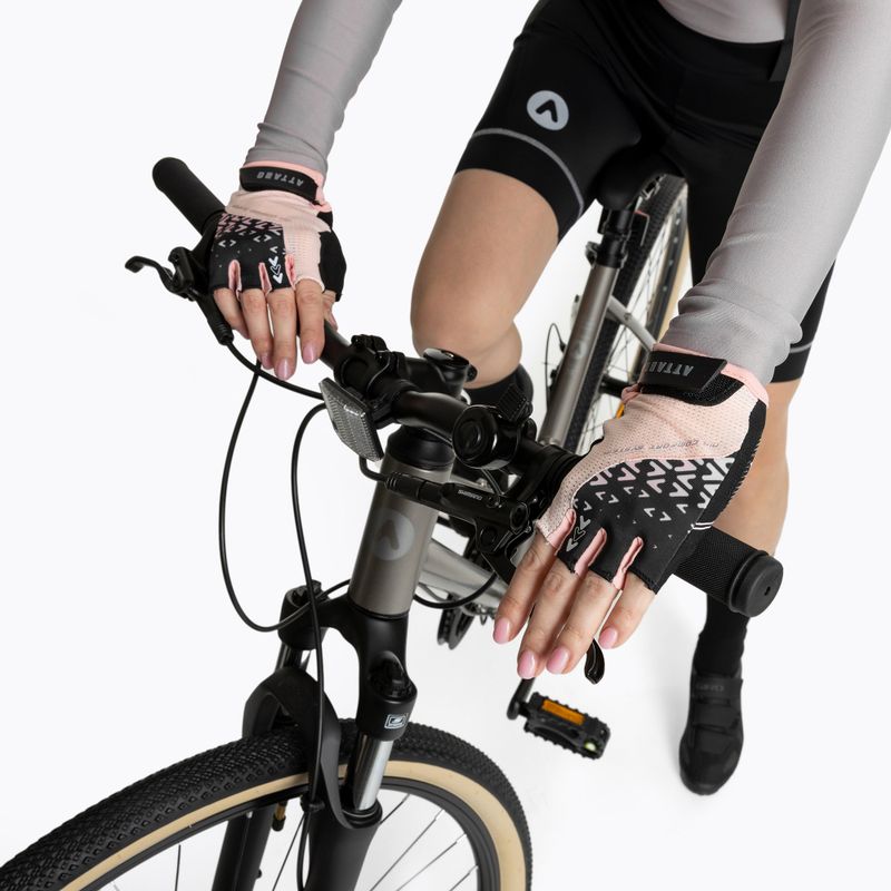 Рукавички велосипедні жіночі ATTABO Vito WMNS gel shock proof рожевий/чорний 5