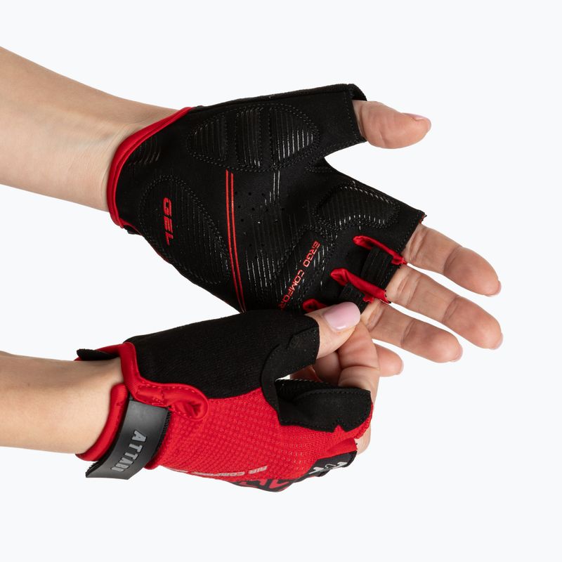 Рукавички велосипедні ATTABO Vito gel shock proof червоний/чорний 2