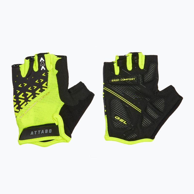 Рукавички велосипедні ATTABO Vito gel shock proof limonka/чорний