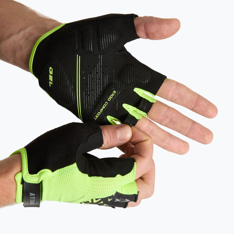 Рукавички велосипедні ATTABO Vito gel shock proof limonka/чорний 2
