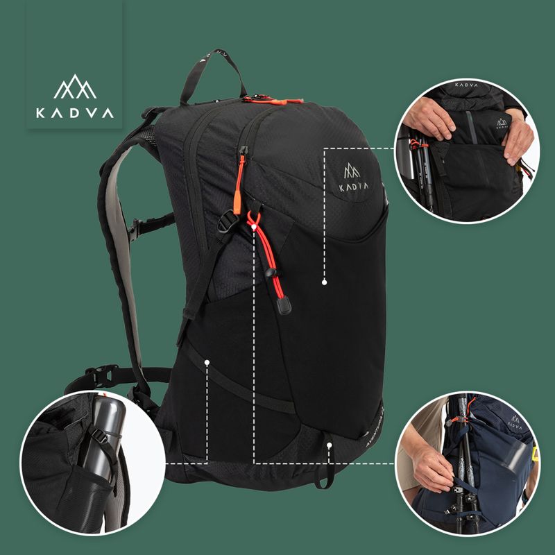 Рюкзак туристичний KADVA Aventura 22 л чорний 20
