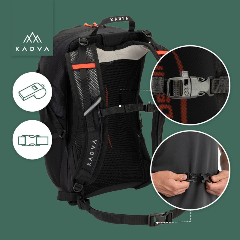 Рюкзак туристичний KADVA Aventura 22 л чорний 21