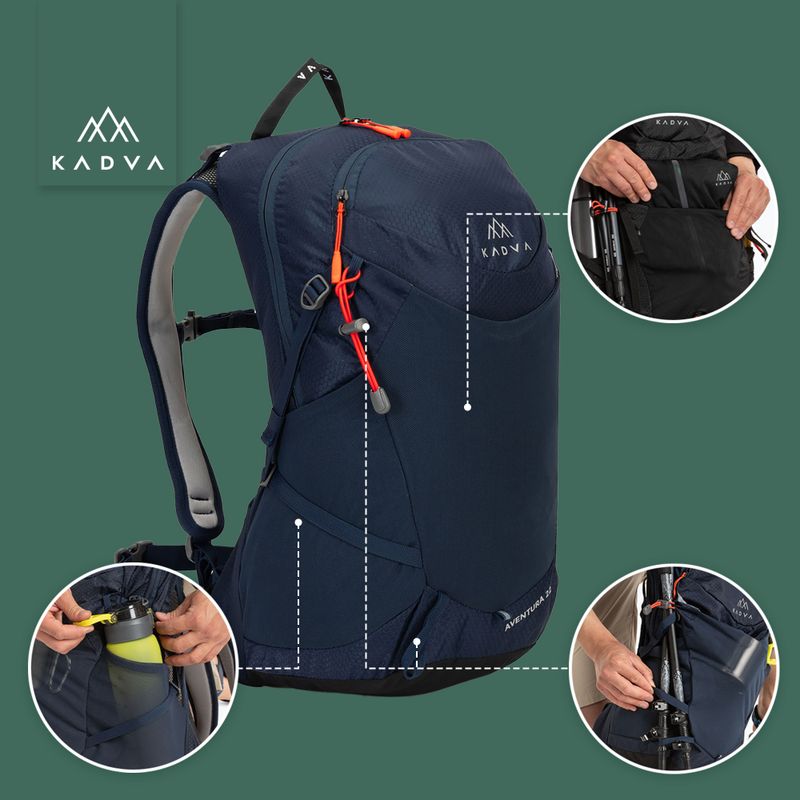 Рюкзак туристичний KADVA Aventura 22 л stalowy блакитний 26