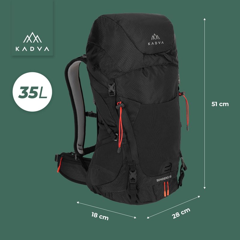 Трекінговий рюкзак KADVA Sendero 35 л чорний 21