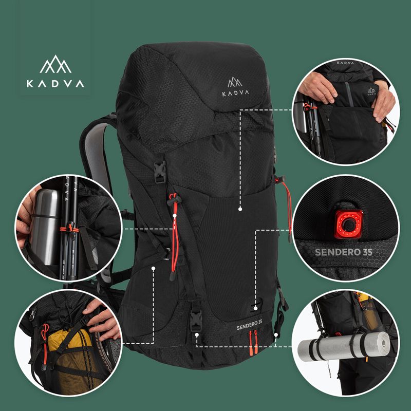 Трекінговий рюкзак KADVA Sendero 35 л чорний 22